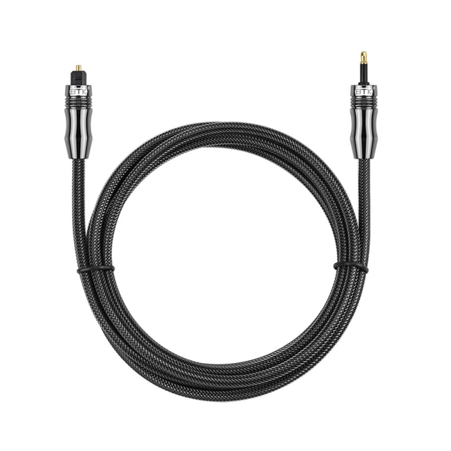 EMK OD6.0mm 3.5mm Digital Sound Toslink to Mini Toslink Digital Optical Audio Cable, Length:2m-garmade.com