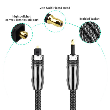 EMK OD6.0mm 3.5mm Digital Sound Toslink to Mini Toslink Digital Optical Audio Cable, Length:5m-garmade.com