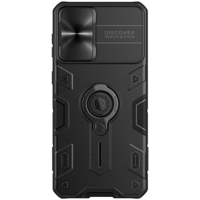 For Samsung Galaxy S21+ 5G NILLKIN Shockproof CamShield Armor Protective Case with Invisible Ring Holder(Black)-garmade.com