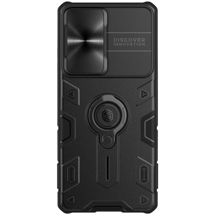 For Samsung Galaxy S21 Ultra 5G NILLKIN Shockproof CamShield Armor Protective Case with Invisible Ring Holder(Black)-garmade.com