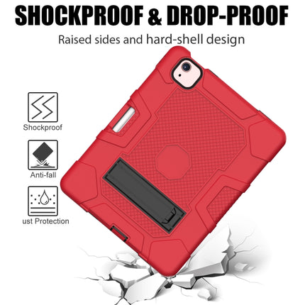 Contrast Color Robot Shockproof Silicone + PC Protective Case with Holder For iPad Air 2022 / 2020 10.9 inch(Red Black)-garmade.com