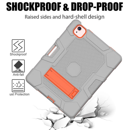 Contrast Color Robot Shockproof Silicone + PC Protective Case with Holder For iPad Air 2022 / 2020 10.9 inch(Grey Orange)-garmade.com