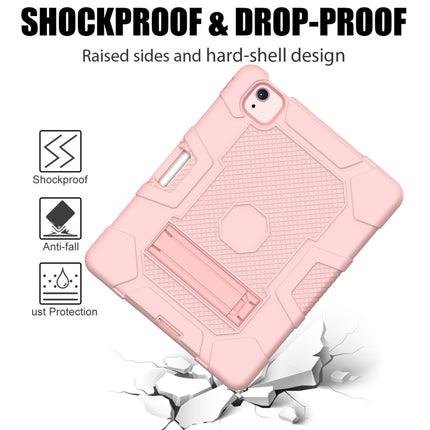 Contrast Color Robot Shockproof Silicone + PC Protective Case with Holder For iPad Air 2022 / 2020 10.9 inch(Rose Gold)-garmade.com