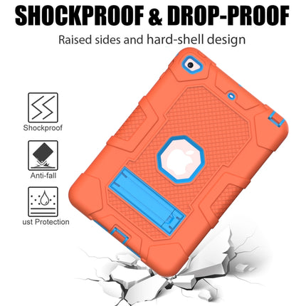Contrast Color Robot Shockproof Silicone + PC Protective Case with Holder For iPad mini 5 / 4(Orange Blue)-garmade.com