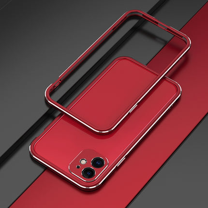 Aurora Series Lens Protector + Metal Frame Protective Case For iPhone 11(Red)-garmade.com
