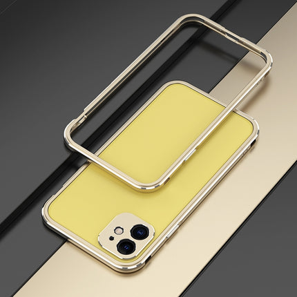 Aurora Series Lens Protector + Metal Frame Protective Case For iPhone 11(Gold)-garmade.com