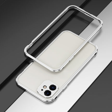 Aurora Series Lens Protector + Metal Frame Protective Case For iPhone 11(Silver)-garmade.com