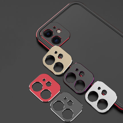 Aurora Series Lens Protector + Metal Frame Protective Case For iPhone 11 Pro(Black Red)-garmade.com