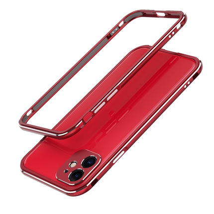 Aurora Series Lens Protector + Metal Frame Protective Case For iPhone 11 Pro(Red)-garmade.com