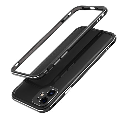 Aurora Series Lens Protector + Metal Frame Protective Case For iPhone 11 Pro Max(Black Silver)-garmade.com