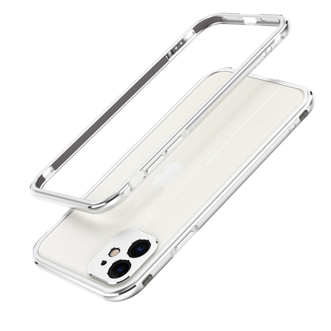 Aurora Series Lens Protector + Metal Frame Protective Case For iPhone 11 Pro Max(Silver)-garmade.com