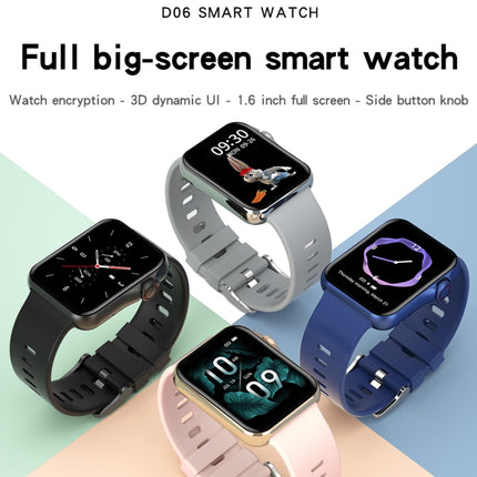 D06 1.6 inch IPS Color Screen IP67 Waterproof Smart Watch, Support Sport Monitoring / Sleep Monitoring / Heart Rate Monitoring(Grey)-garmade.com