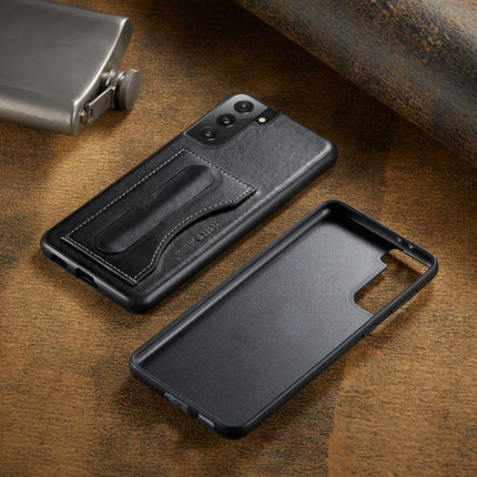 For Samsung Galaxy S21+ 5G Fierre Shann Full Coverage Protective Leather Case with Holder & Card Slot(Black)-garmade.com