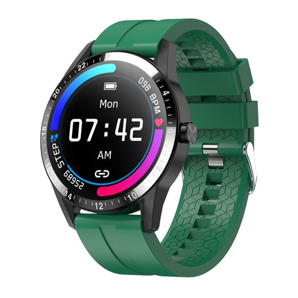 G20 1.3 inch IPS Color Screen IP67 Waterproof Smart Watch, Support Blood Oxygen Monitoring / Sleep Monitoring / Heart Rate Monitoring, Style: Silicone Strap(Green)-garmade.com
