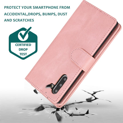 For Samsung Galaxy Note10 Skin-feel Crazy Horse Texture Zipper Wallet Bag Horizontal Flip Leather Case with Holder & Card Slots & Wallet & Lanyard(Rose Gold)-garmade.com