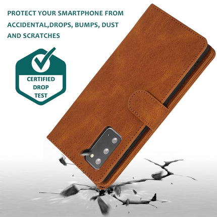 For Samsung Galaxy Note20 Skin-feel Crazy Horse Texture Zipper Wallet Bag Horizontal Flip Leather Case with Holder & Card Slots & Wallet & Lanyard(Brown)-garmade.com