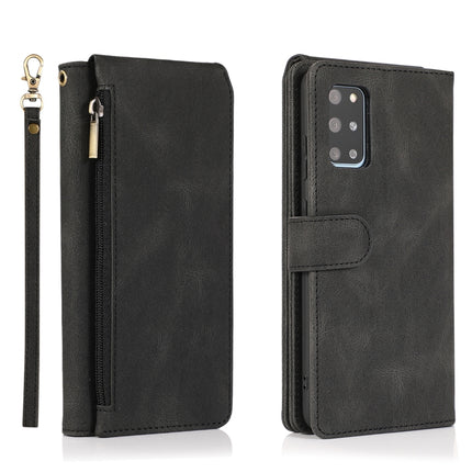 For Samsung Galaxy S20+ Skin-feel Crazy Horse Texture Zipper Wallet Bag Horizontal Flip Leather Case with Holder & Card Slots & Wallet & Lanyard(Black)-garmade.com