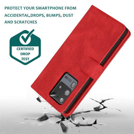 For Samsung Galaxy S20 Ultra Skin-feel Crazy Horse Texture Zipper Wallet Bag Horizontal Flip Leather Case with Holder & Card Slots & Wallet & Lanyard(Red)-garmade.com
