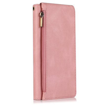 For Samsung Galaxy S21 Ultra 5G Skin-feel Crazy Horse Texture Zipper Wallet Bag Horizontal Flip Leather Case with Holder & Card Slots & Wallet & Lanyard(Rose Gold)-garmade.com