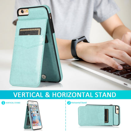 Solid Color PC + TPU Protective Case with Holder & Card Slots For iPhone 6(Green)-garmade.com
