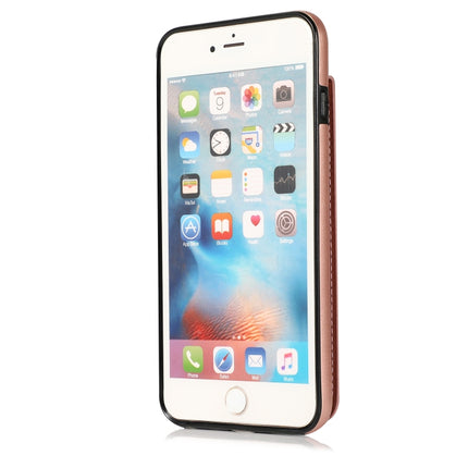 Solid Color PC + TPU Protective Case with Holder & Card Slots For iPhone 6(Rose Gold)-garmade.com