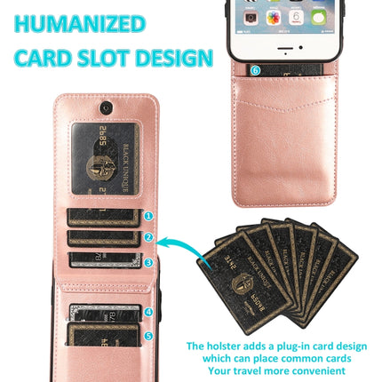 Solid Color PC + TPU Protective Case with Holder & Card Slots For iPhone 6(Rose Gold)-garmade.com