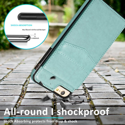 Solid Color PC + TPU Protective Case with Holder & Card Slots For iPhone 6 Plus(Green)-garmade.com