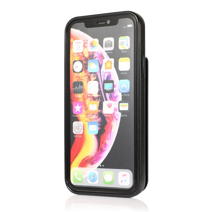 Solid Color PC + TPU Protective Case with Holder & Card Slots For iPhone XR(Black)-garmade.com