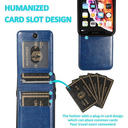 Solid Color PC + TPU Protective Case with Holder & Card Slots For iPhone XR(Blue)-garmade.com