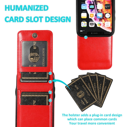 Solid Color PC + TPU Protective Case with Holder & Card Slots For iPhone XR(Red)-garmade.com