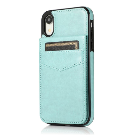 Solid Color PC + TPU Protective Case with Holder & Card Slots For iPhone XR(Green)-garmade.com
