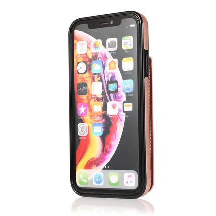 Solid Color PC + TPU Protective Case with Holder & Card Slots For iPhone XR(Rose Gold)-garmade.com