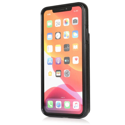 Solid Color PC + TPU Protective Case with Holder & Card Slots For iPhone 11(Black)-garmade.com
