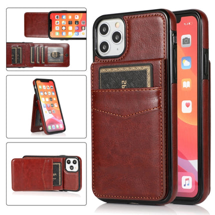 Solid Color PC + TPU Protective Case with Holder & Card Slots For iPhone 11(Brown)-garmade.com