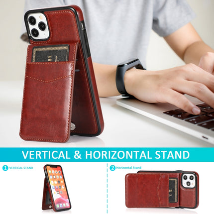Solid Color PC + TPU Protective Case with Holder & Card Slots For iPhone 11(Brown)-garmade.com