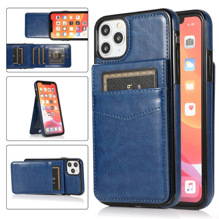 Solid Color PC + TPU Protective Case with Holder & Card Slots For iPhone 11(Blue)-garmade.com