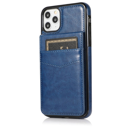 Solid Color PC + TPU Protective Case with Holder & Card Slots For iPhone 11(Blue)-garmade.com