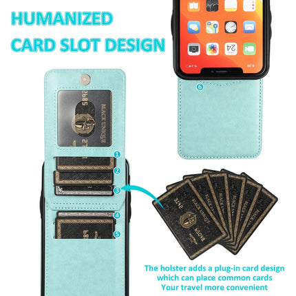 Solid Color PC + TPU Protective Case with Holder & Card Slots For iPhone 11(Green)-garmade.com
