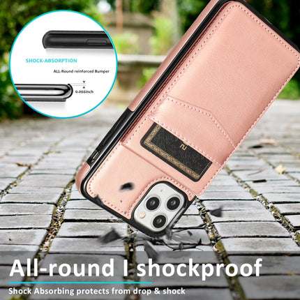 Solid Color PC + TPU Protective Case with Holder & Card Slots For iPhone 11(Rose Gold)-garmade.com