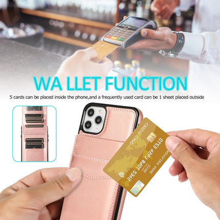 Solid Color PC + TPU Protective Case with Holder & Card Slots For iPhone 11(Rose Gold)-garmade.com