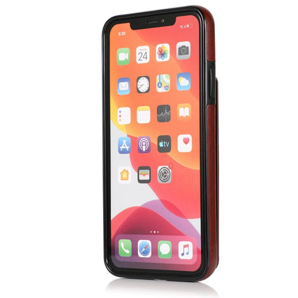 Solid Color PC + TPU Protective Case with Holder & Card Slots For iPhone 11 Pro(Brown)-garmade.com