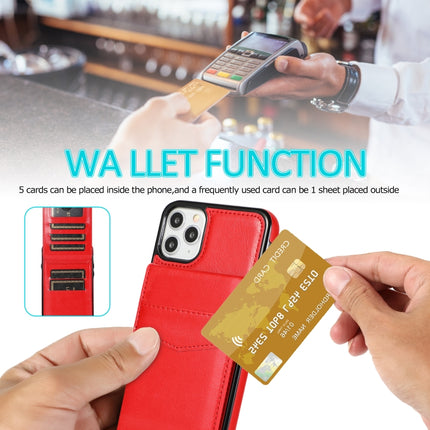 Solid Color PC + TPU Protective Case with Holder & Card Slots For iPhone 11 Pro(Red)-garmade.com