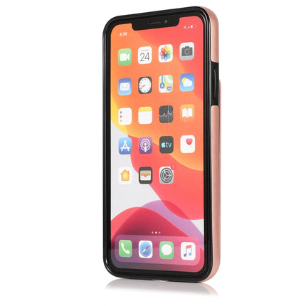 Solid Color PC + TPU Protective Case with Holder & Card Slots For iPhone 11 Pro(Rose Gold)-garmade.com