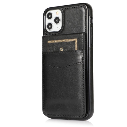 Solid Color PC + TPU Protective Case with Holder & Card Slots For iPhone 11 Pro Max(Black)-garmade.com