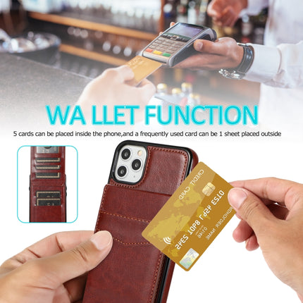 Solid Color PC + TPU Protective Case with Holder & Card Slots For iPhone 11 Pro Max(Brown)-garmade.com