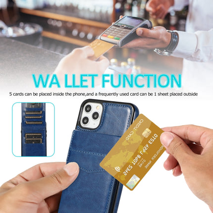 Solid Color PC + TPU Protective Case with Holder & Card Slots For iPhone 11 Pro Max(Blue)-garmade.com