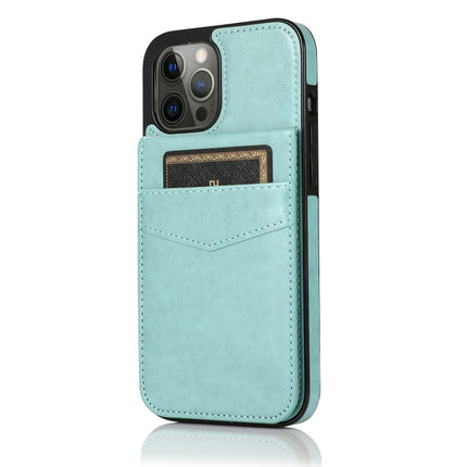 Solid Color PC + TPU Protective Case with Holder & Card Slots For iPhone 12 / 12 Pro(Green)-garmade.com