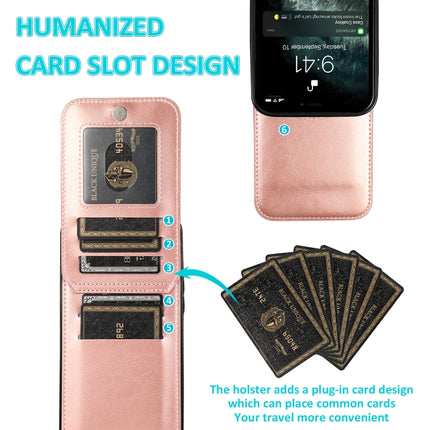 Solid Color PC + TPU Protective Case with Holder & Card Slots For iPhone 12 / 12 Pro(Rose Gold)-garmade.com