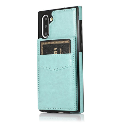 For Samsung Galaxy Note10 Solid Color PC + TPU Protective Case with Holder & Card Slots(Green)-garmade.com