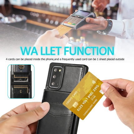 For Samsung Galaxy Note20 Solid Color PC + TPU Protective Case with Holder & Card Slots(Black)-garmade.com